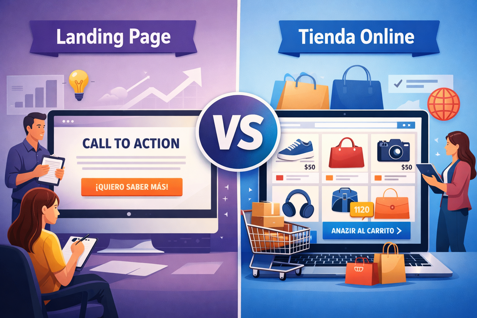 Cómo Elegir entre una Landing Page y una Tienda Online para Tu Negocio